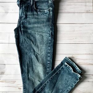 Dark acid wash skinny jeans